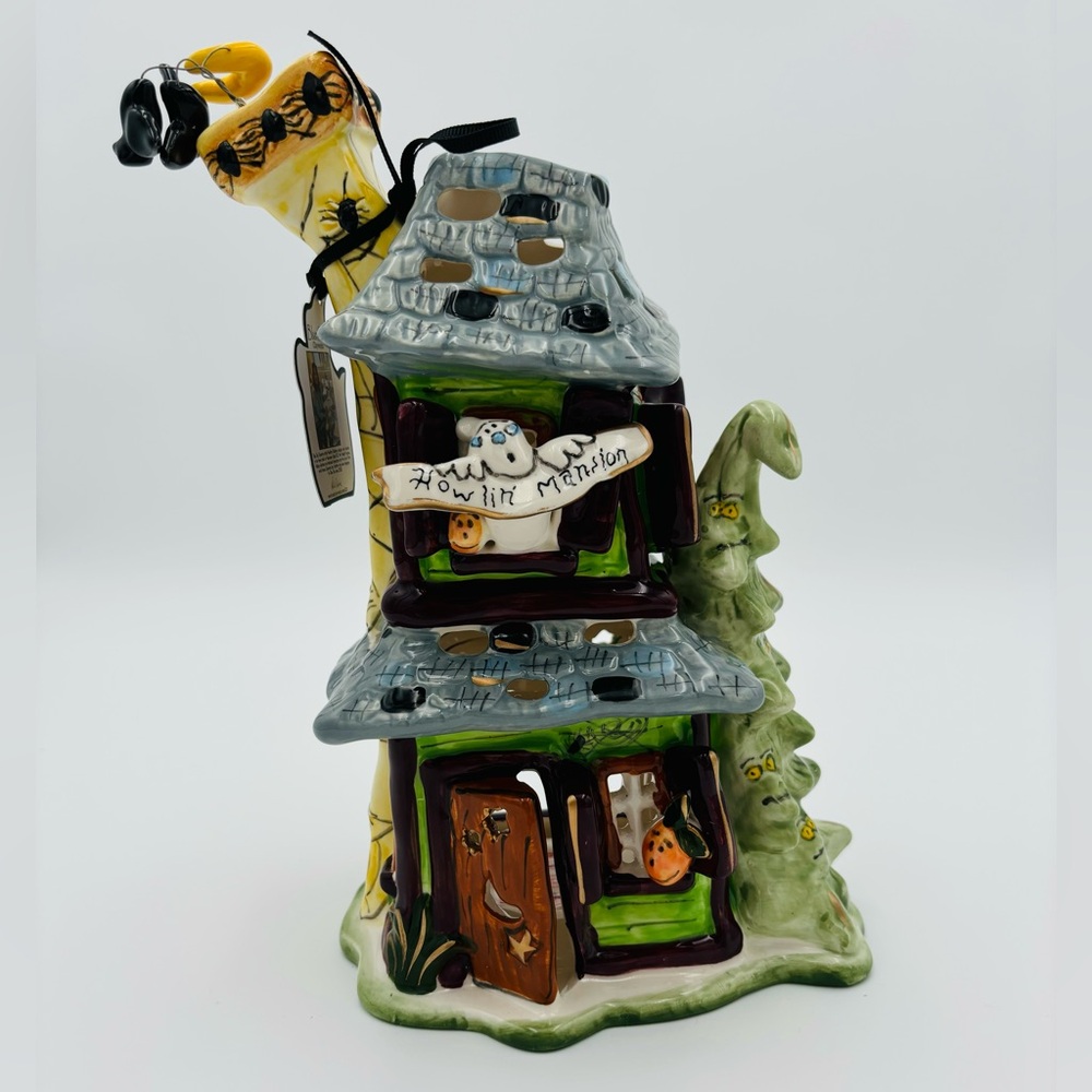Blue Sky Howlin Mansion Ceramic Halloween Decor - Picture 1 of 5